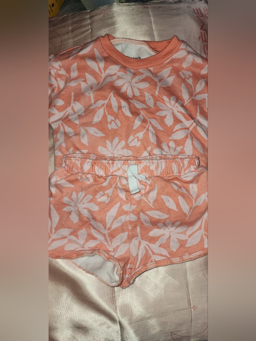 CARTER'S Peach Floral Print Shorts - Unbranded